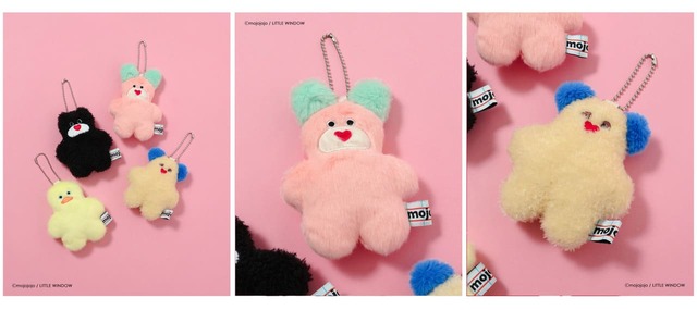 【mojojojo×BREEZE】「mojojojoチャーム」（ベージュ/ブラック/ピンク/イエロー）1,650円