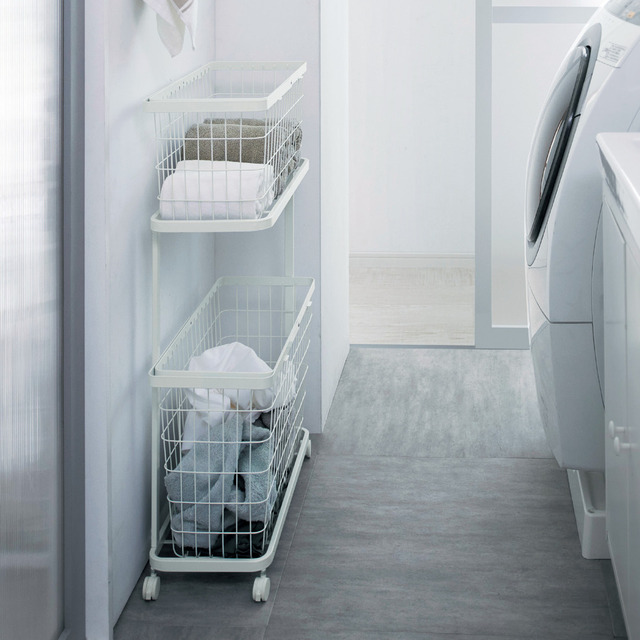 【山崎実業 tower×ベルメゾン】ランドリーワゴン スリム&ワイド |14,850円 (税込)