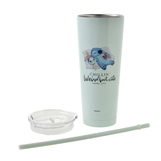 スティッチ＆スクランプ タンブラー ステンレス ストロー付き 750ml Disney Stitch Day Collection 2,800円