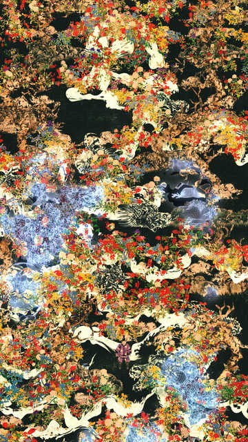 『花と屍 剥落 十二幅対』 2 チームラボ,2012,デジタルワーク,1min,50sec(9.16☓12)