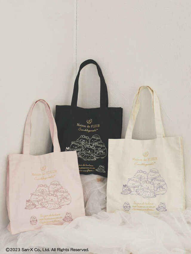 【Maison de FLEUR×すみっコぐらし】「すみっコぐらし 刺繍トートバッグ」￥5,500