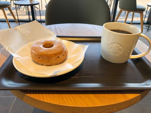 【スターバックス　サイズアップモーニング】シュガードーナツとドリップ コーヒー ショート→トール「サイズアップモーニング」のメニュー