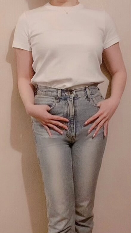 【ユニクロ】クルーネックT（半袖）ハイウエストデニムに合わせてスタイルアップ！