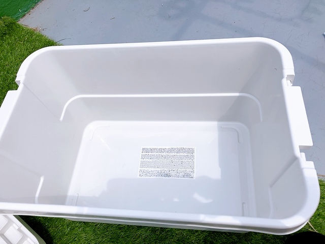 【無印良品 ポリプロピレン頑丈収納ボックス 大 50L】アウトドアグッズを入れてみた