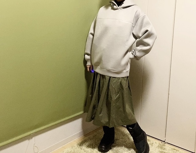 【ワークマン レディース撥水ライトスカートレイン】ワークマンの防水ブーツと合わせた雨の日スタイル