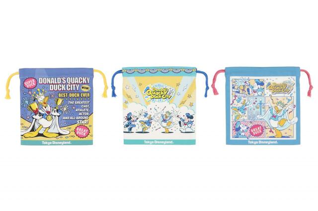 きんちゃくセット 2,100円｜スペシャルイベント「ディズニー・パルパル―ザ」第2弾「ドナルドのクワッキー・ダックシティ」スペシャルグッズ｜販売店舗：東京ディズニーランド「ディズニー&カンパニー」
