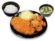 ・ロースかつ＆本格唐揚げ（3個）定食　990円→本格唐揚げが6個になって価格そのまま990円【松のやの「倍量フェア」】