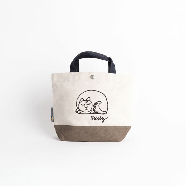 【リサ・ラーソン「スッシーの刺繍ミニトート」】清潔感のある「アイボリー」