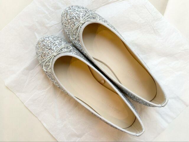 【GLOBAL WORK らくっション撥水バレエ】アイボリーラメ、ブラックエナメル、ブラック、シルバーラメ、シルバーグリッター、ブラックグリッター、ダークグレーラメ、ガンメタと豊富なカラーが揃います