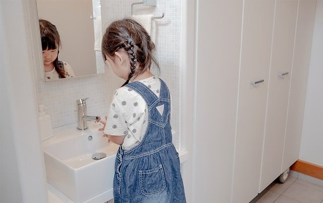 ただいま手洗い動線