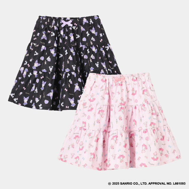 【ANY KIDS×マイメロディ／クロミ】総柄ティアードスカート（100～150cm）￥3,990～（税込）