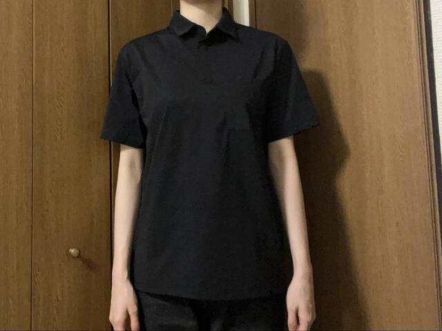 【ワークマン　ドライストレッチ半袖ポロシャツ】身長170cm・Mサイズ着用。裾は股関節のあたりです