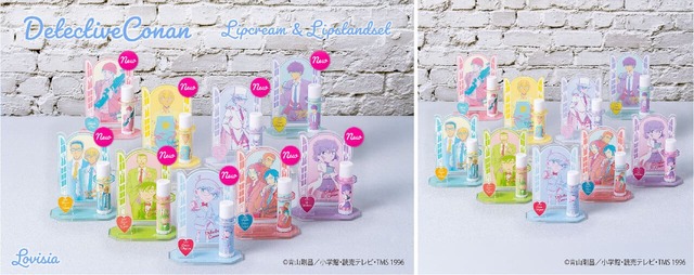【Lovisia 名探偵コナンリップクリーム＆リップスタンドセット】サイズはW104 × H148× D22mmで、各1,870円