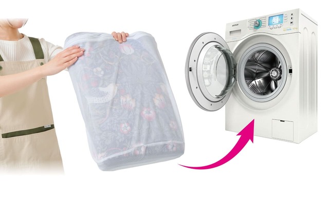 洗濯ネットに入れて洗濯機で丸洗いできます