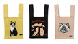 【Jubilee「Jubilee ニットトートバッグ 猫 犬 デザイン」】19.Yellow、15.Navy、20.PalePink