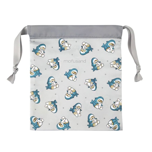 【モフサンド】巾着3枚セット　1,430円（税込）2枚目はサメにゃん