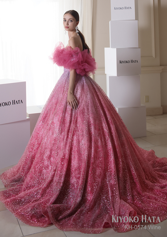 【KIYOKO HATA キヨコハタ】新作ウェディングドレス：KH-0574_Wine
