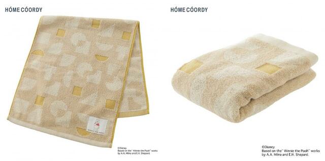 フェイスタオル 877.80円、コンパクトバスタオル 1,628円｜イオン HÓME CÓORDY ディズニーデザインアイテム