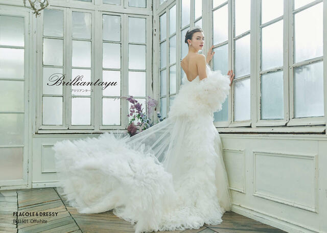 KURAUDIA × PLACOLE & DRESSY（クラウディア×プラコレ）新作ウェディングドレス｜BRI1501_Offwhite