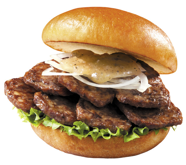 『メガ盛やわらか焼肉バーガー(ねぎ塩たれ)』 単品630円(税込)、セット1,020円(税込)