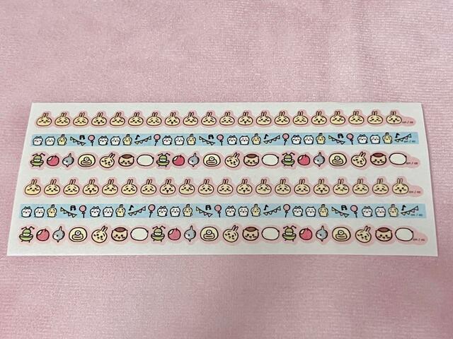 【ちいかわ×キャンドゥ】うさぎメインのシール。くりまんじゅう、オデもいます♪
