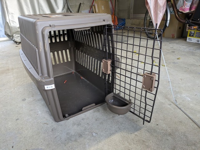 【クレートトレーニング】奥のすき間から愛犬の好物やおやつを投入。中に入ったら、すかさず次のおやつを入れます