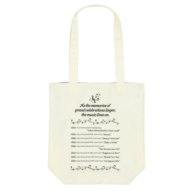 トートバッグ 3,200円｜東京ディズニーランド開園42周年「ミッキーのフィルハーマジック」グッズ｜販売店舗：東京ディズニーランド「キングダム・トレジャー」｜発売日：2025年4月15日（火）