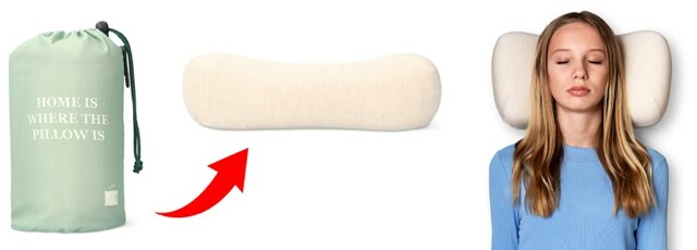 【フライングタイガー】トラベルピロー（ポーチ付） 440円