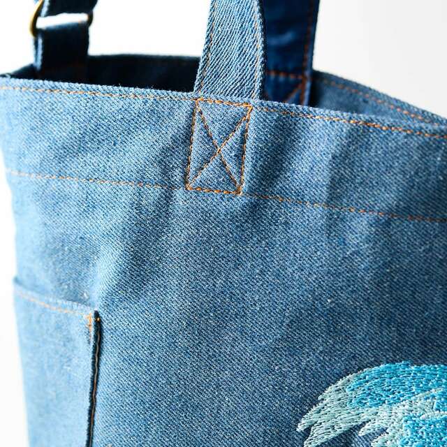 デニム刺繍２ＷＡＹバッグ「スティッチ」｜￥6,990 （税込）