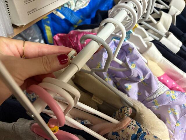 【山崎実業 伸縮収納力アップ2段ハンガー スマート】取り付け可能なハンガーバーは直径約3cm以内です