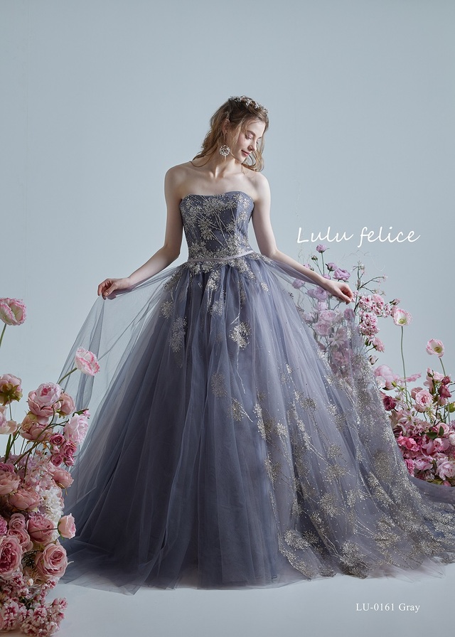 「Lulu felice（ルル・フェリーチェ）」新作ウェディングドレス　LU-0161_Gray