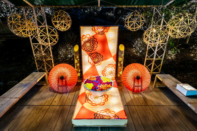 【あしかがフラワーパーク「光の花の庭」】花のプロが作る芸術「光の花手水」