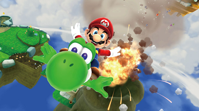 スーパーマリオギャラクシー2／前作と違い、今作ではヨッシーと一緒にさまざまな惑星を飛び回ることになる。