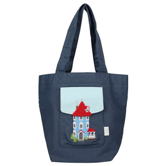 アップリケ刺繍がかわいいマグネット式ポーチ／ミニバッグ「ムーミン」