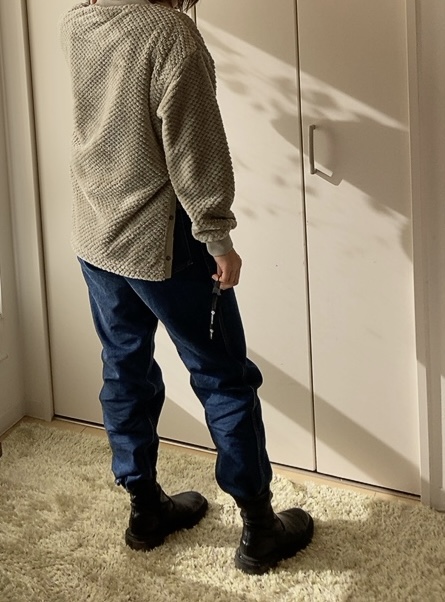 【ワークマン ダイヤフリースプルオーバー】立体感があるので重ね着しなくてもちゃんとした感を演出できる