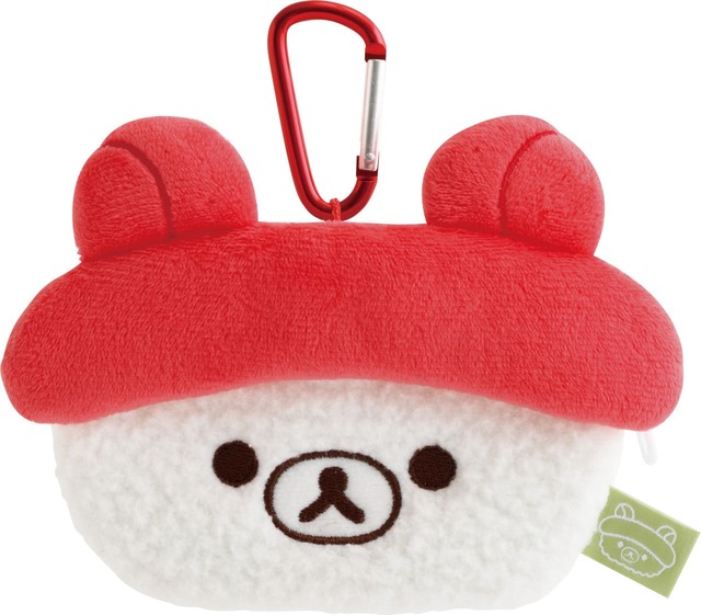 【すみっコぐらし&リラックマ「いつでもおすし雑貨」】「おすしぬいぐるみポーチ」1,870円/リラックマ 表面