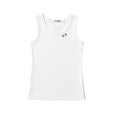 【UNIQLO x ANYA HINDMARCH T-SHIRT SHOP】「T4TANK/リブタンクトップ」1,500円／リブ編みのコットン素材とフィット感のあるシルエットが特徴。1枚でもレイヤードでも様になるデザイン。
