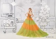 「Lulu felice×ご近所物語」新作ウェディングドレス LU-1010_OrangeXGreen
