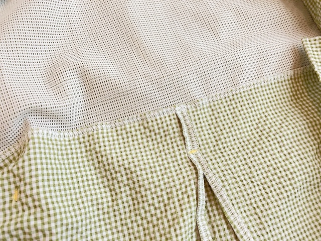 【ワークマン レディース撥水サッカー半袖シャツ】グリーンギンガムのMを選びました