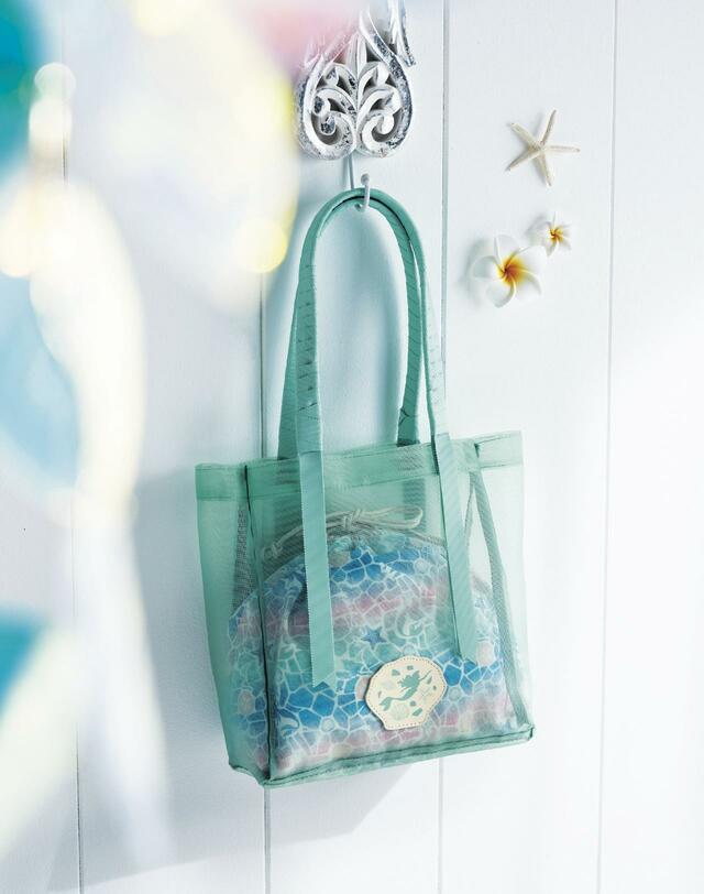 巾着付きシアー素材トートバッグ 4,990円