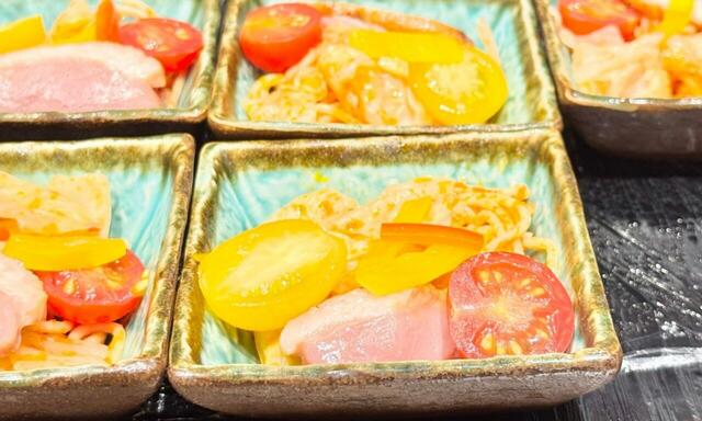 【銀座朝食ラボ 小鉢ビュッフェ】合鴨とキャベツの冷製パスタ
