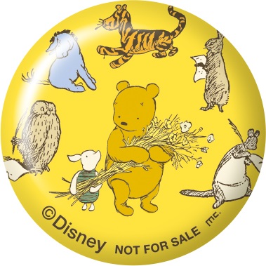 オリジナル缶バッジ（直径32mm）｜クラシック プークイズ 正解特典｜ディズニー「クラシック プー」おひさまマーケット