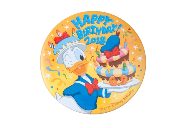 カンバッジ 310円　2018年6月1日発売｜ドナルドの “ハッピーバースデー・トゥ・ミー”（2018年）