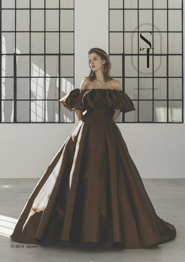 「ST」新作ウェディングドレス ST-0014_Brown
