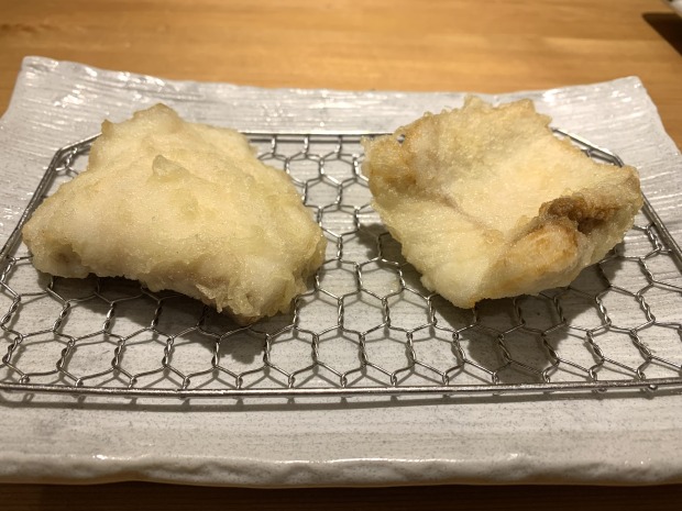 カレイと石垣鯛【天ぷら定食 まきの】