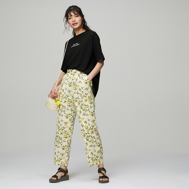 レモンプリントイージーパンツ