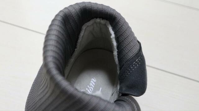 【ワークマン レディースウォームリブソックスブーツ】ソックス部分は折り返せる柔らかさ！厚みがあるので自立します