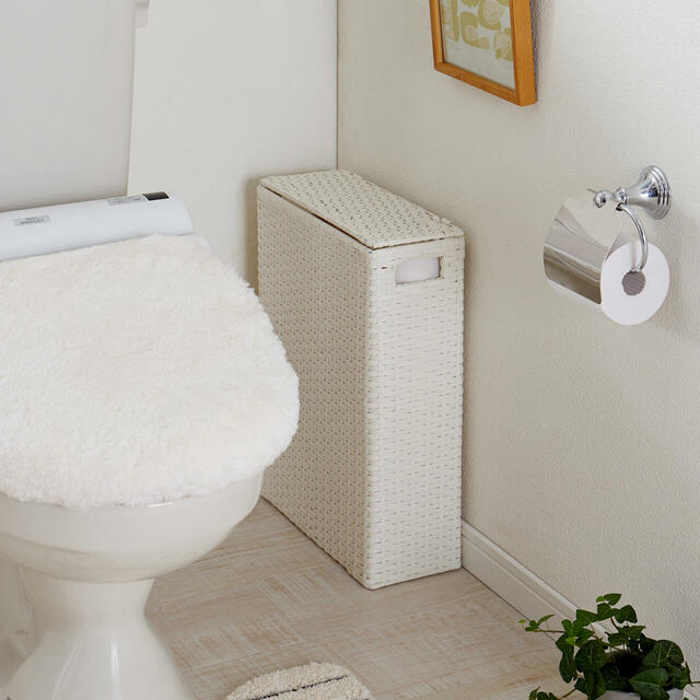 【ベルメゾン】ラタン風樹脂のトイレットペーパーボックス ＜１個／２個セット＞｜￥4,590～5,990 （税込）