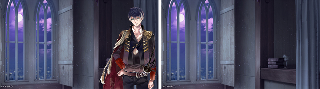 『イケメンヴァンパイア◆偉人たちと恋の誘惑』左：ナポレオン・ボナパルトver. 右：屋敷屋根裏ver.