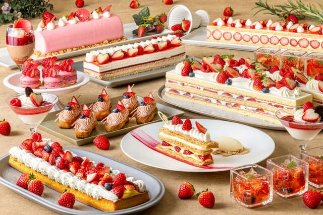 「Sweets Parade ～ストロベリー～」＜期間：2026年1月7日～4月30日＞【“断面美”ミルフィーユやフレジエが登場！苺がきらめく「横浜ベイシェラトンのナイトスイーツブッフェ」】